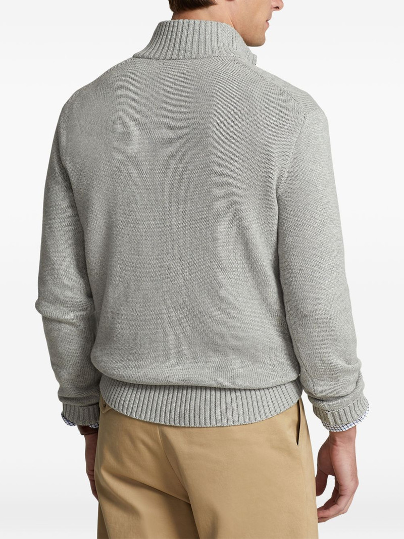 Pony-embroidered quarter-zip sweater 4