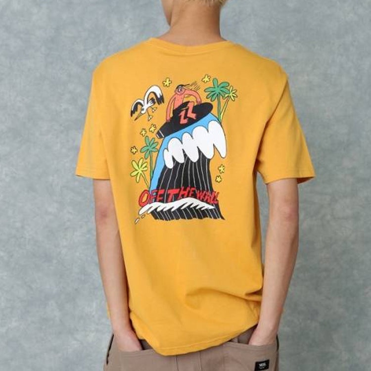 Men's Vans Asian Artist Crossover Series Printing Short Sleeve Yellow VN0A4RAY50X - 5