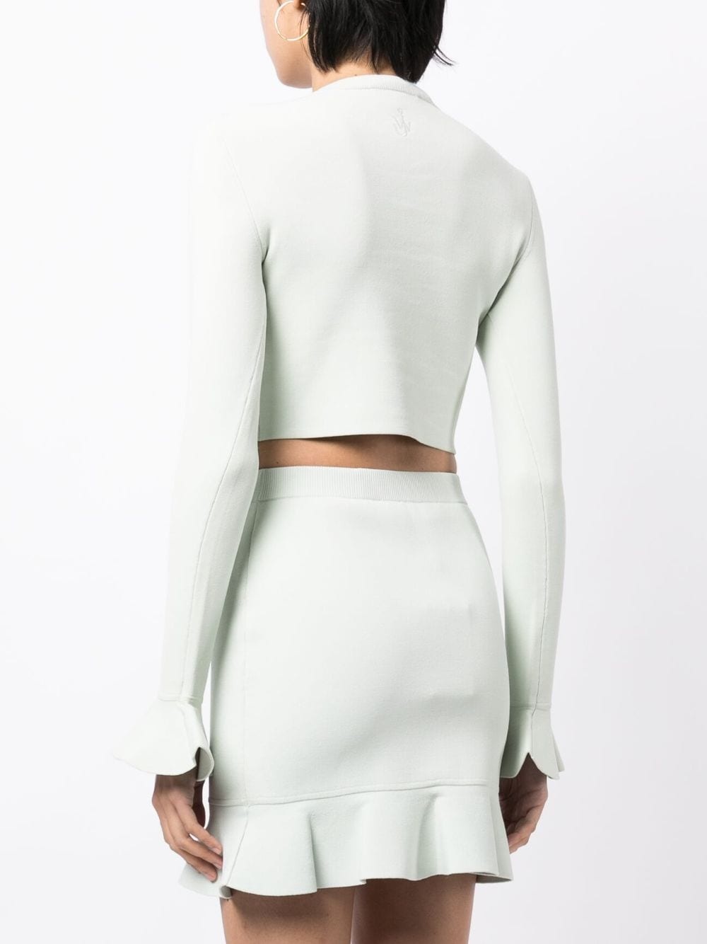 ruffle-detail cropped top - 4