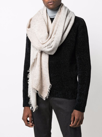 Avant Toi washed frayed-edge cashmere scarf outlook