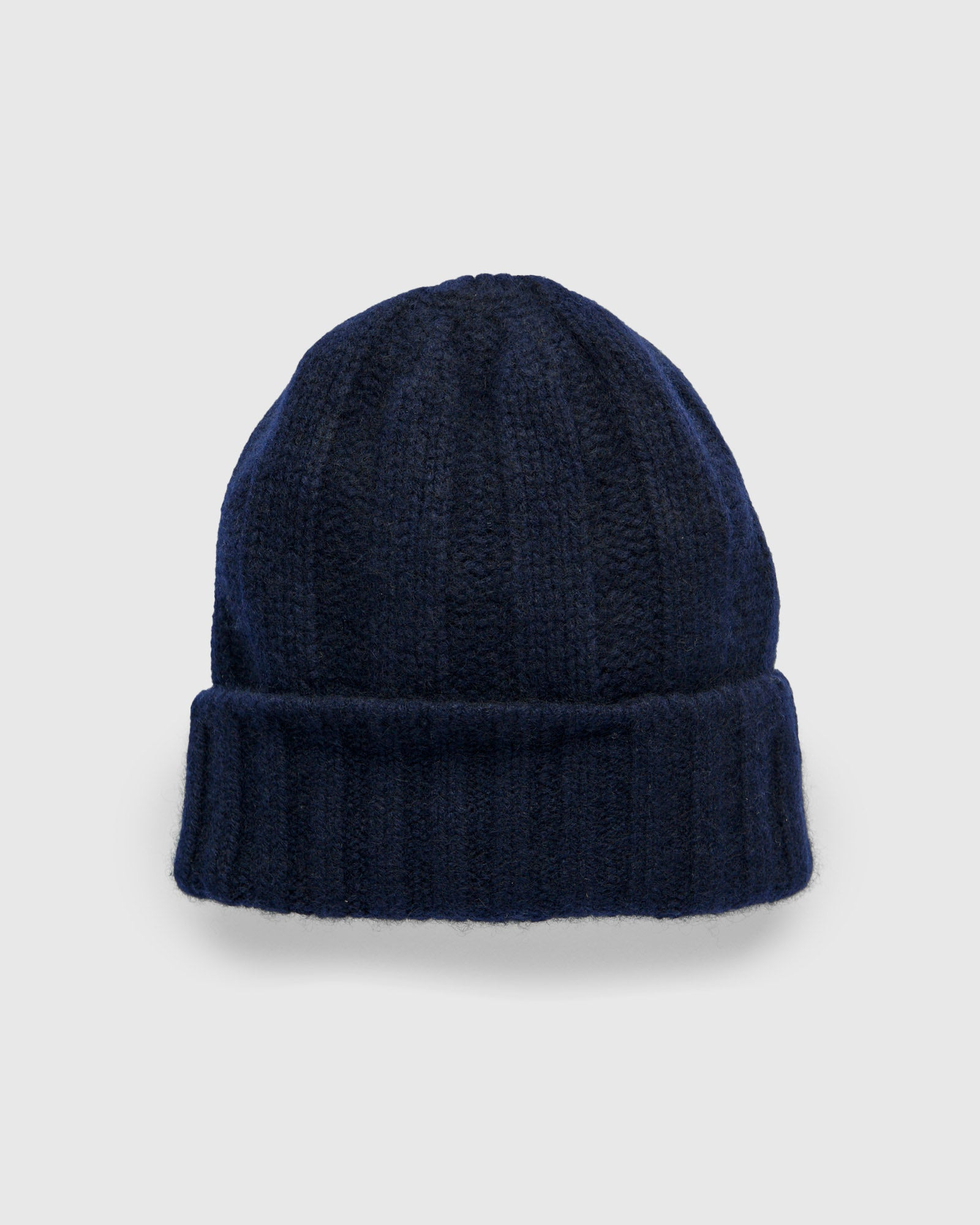 Cashmere Rib Watch Cap in Navy - 3