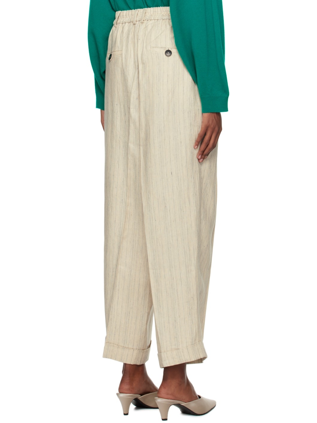 Beige Loose-Fit Trousers - 3