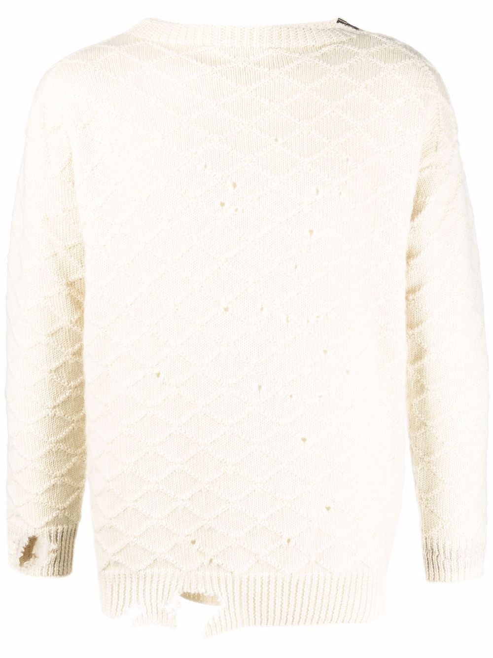 distressed-effect wool jumper - 1