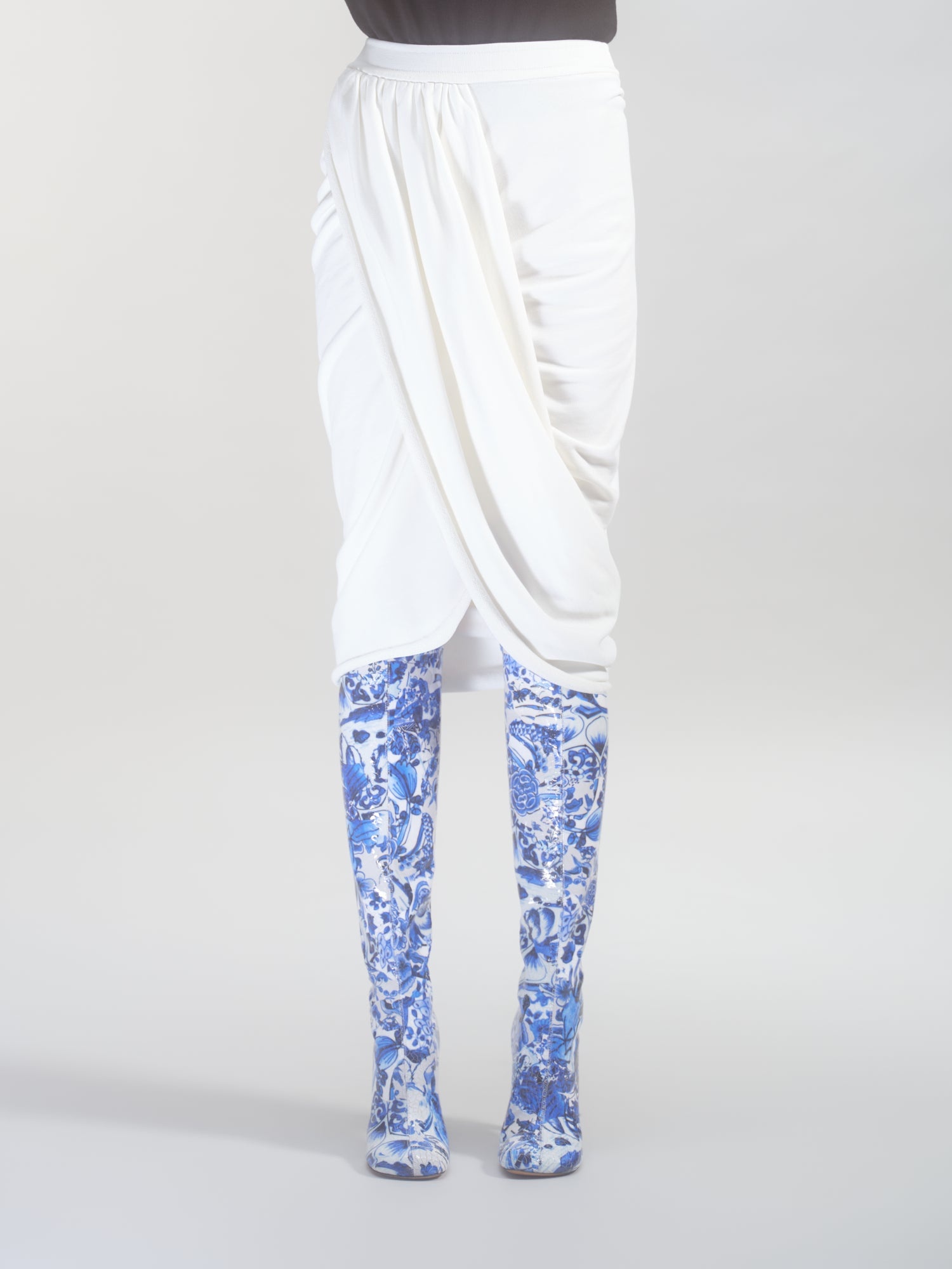 DRAPED COTTON SKIRT - 2