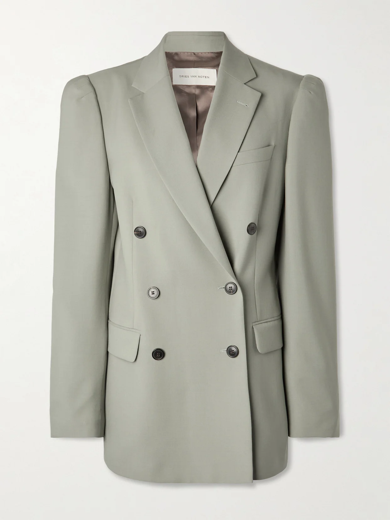 Double-breasted Wool And Mohair-blend Twill Blazer - 1