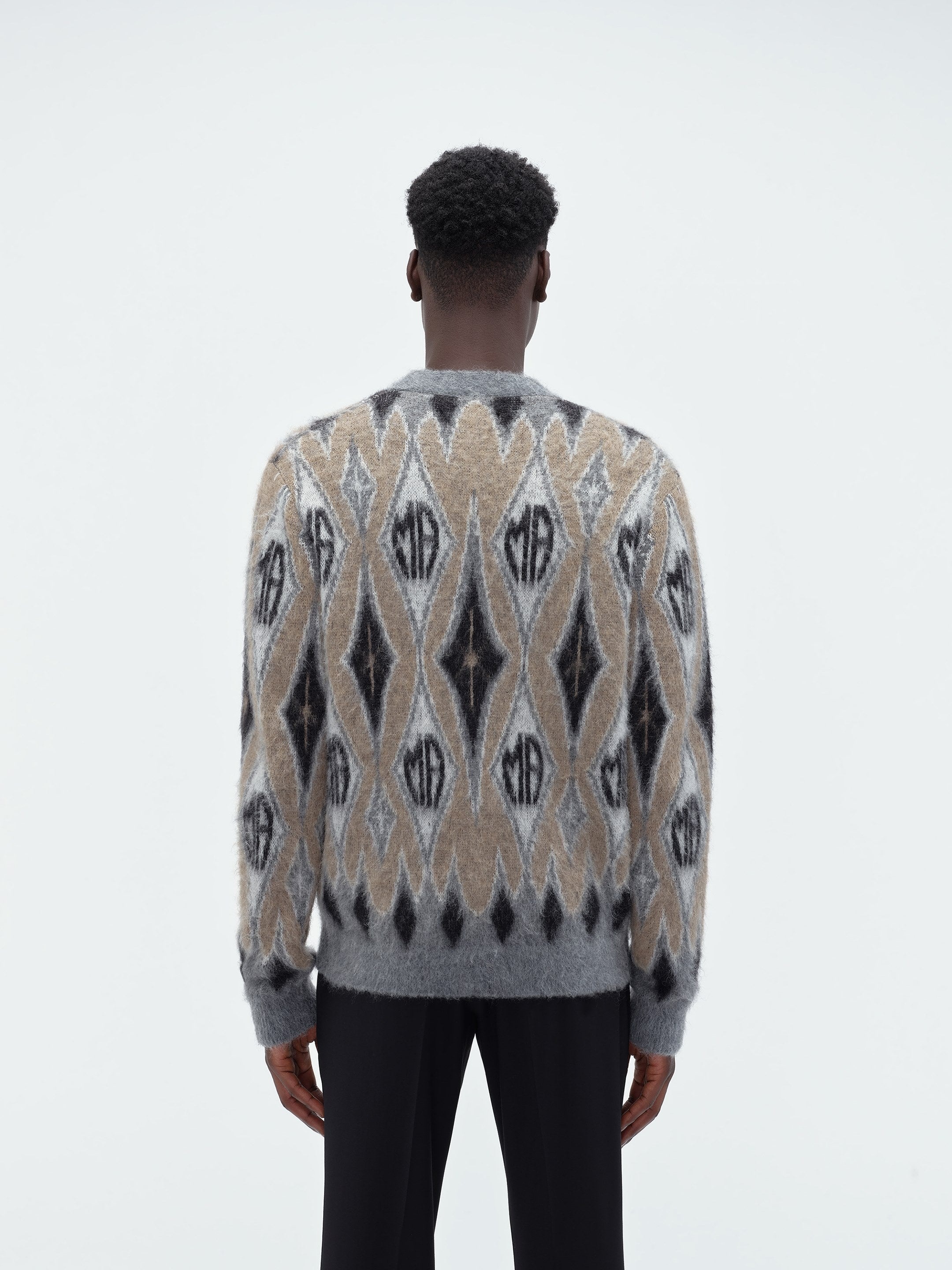 ARGYLE MOHAIR CARDIGAN - 4
