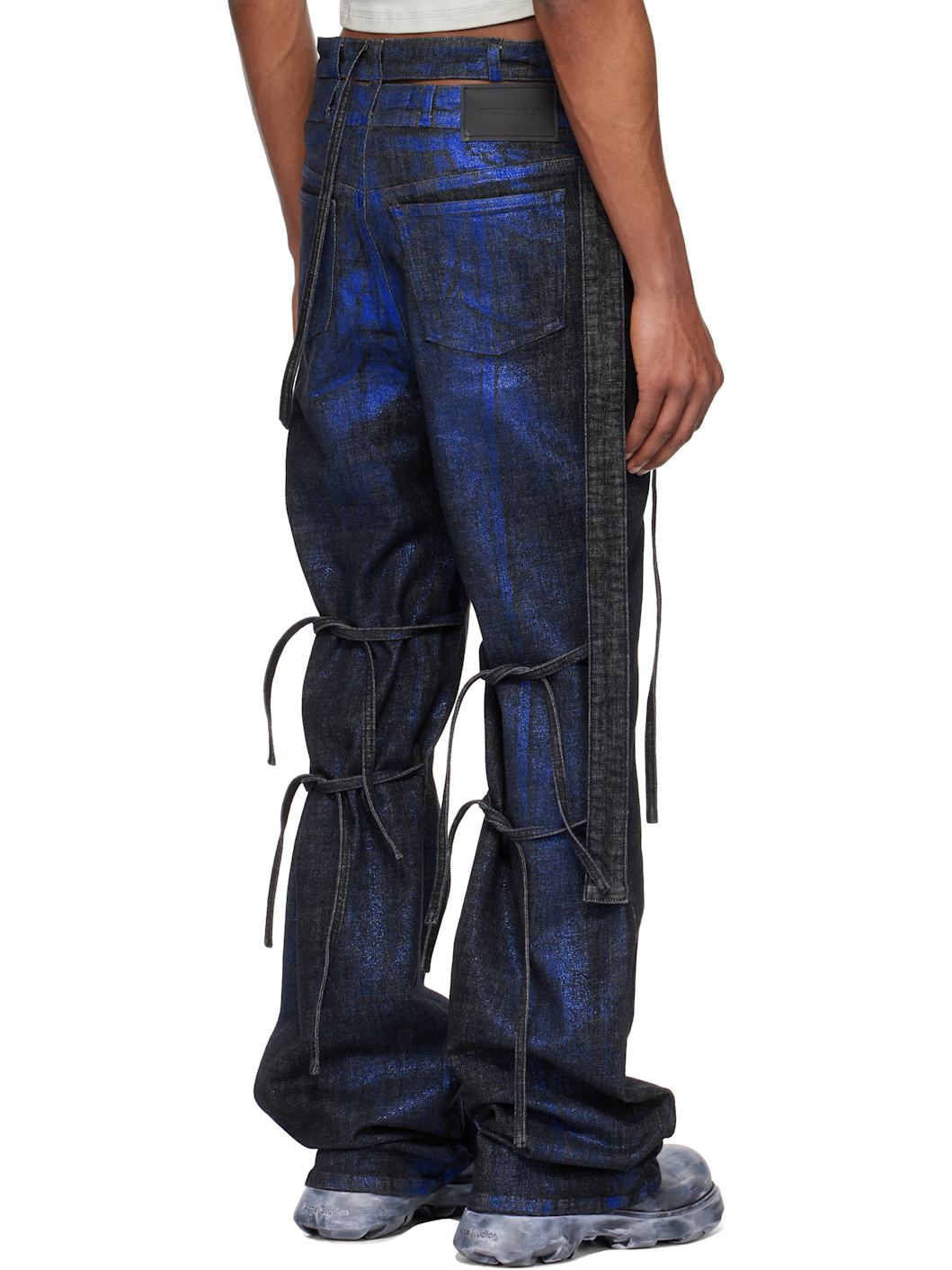 SSENSE Exclusive Black & Blue Signature Wrap Denim Jeans - 3