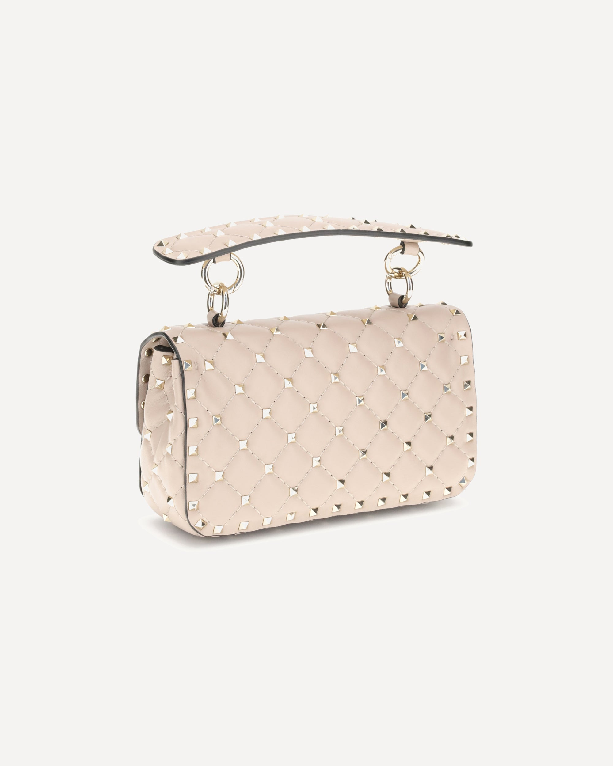 Small Leather Rockstud Spike Handbag - 3