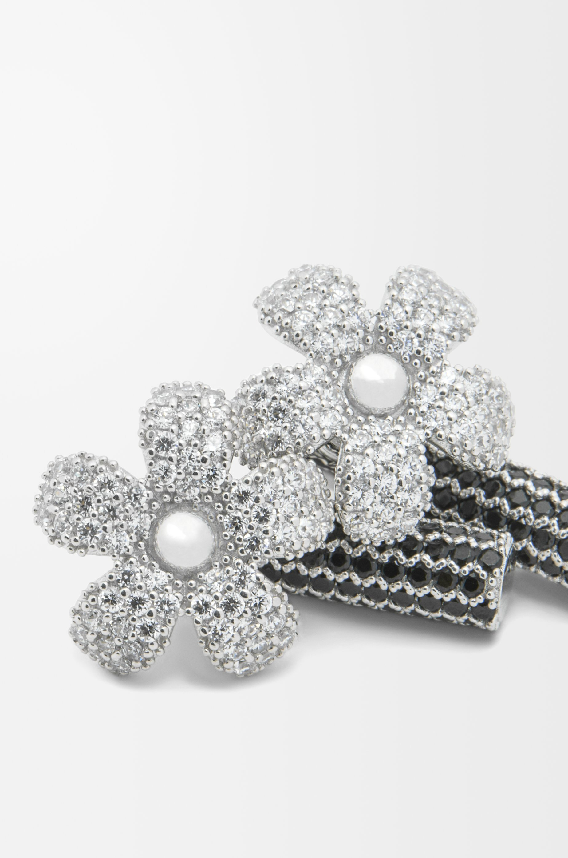 Flor earrings in sterling silver and crystals - 3