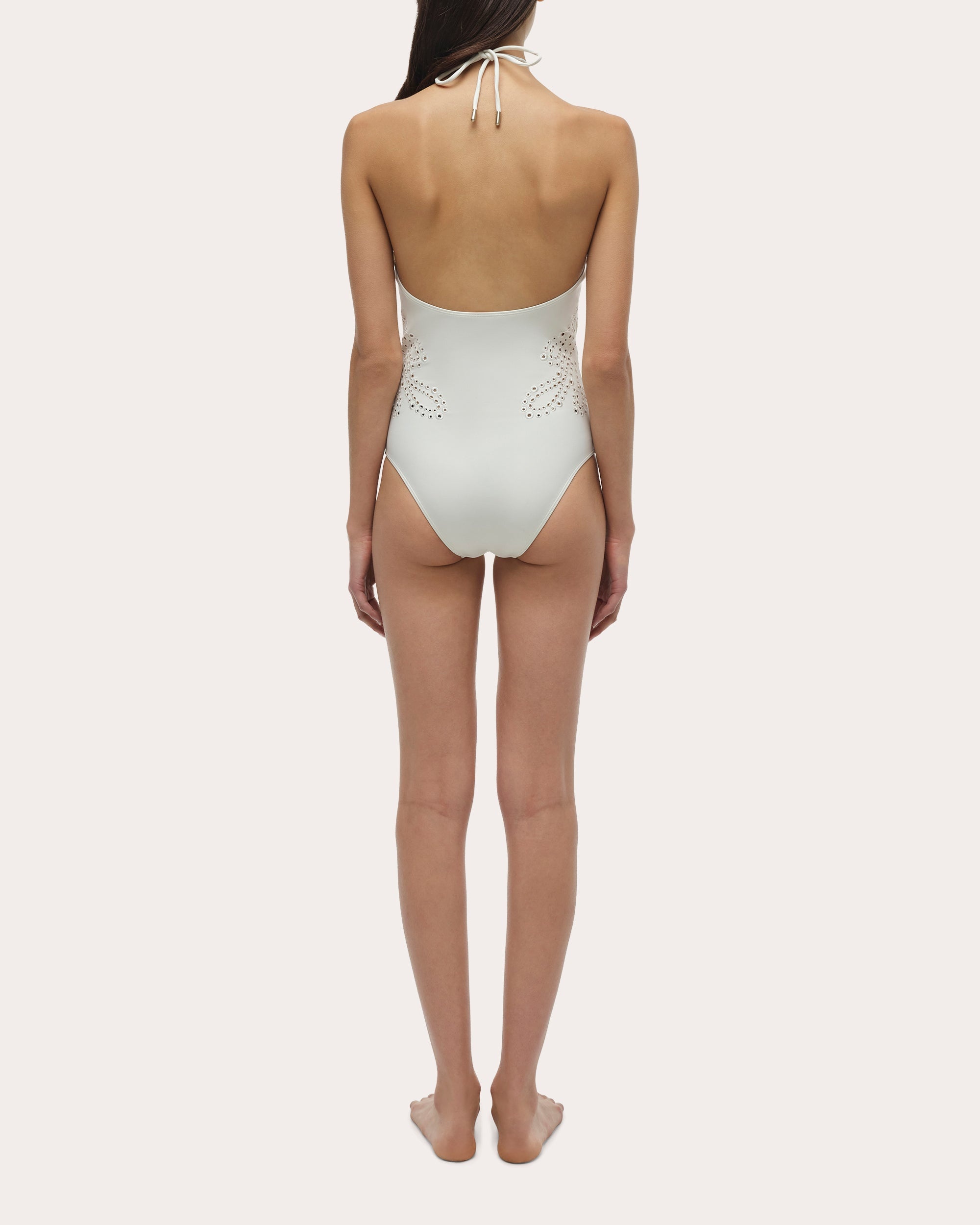 Nicolette Embroidered Halter One-Piece - 2