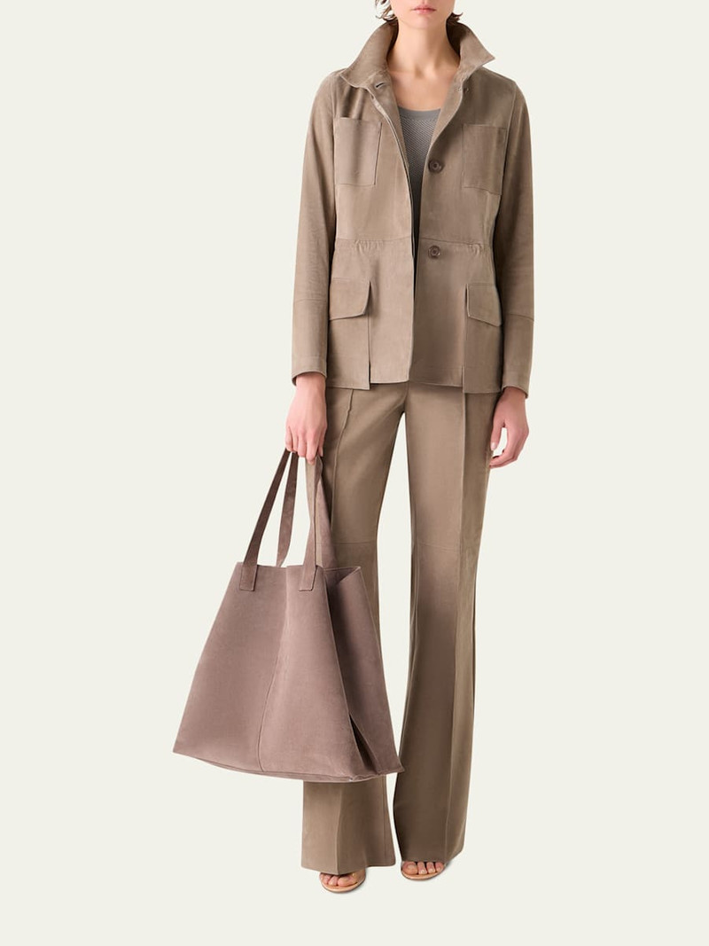 AKRIS Chianti Suede Utility Jacket outlook