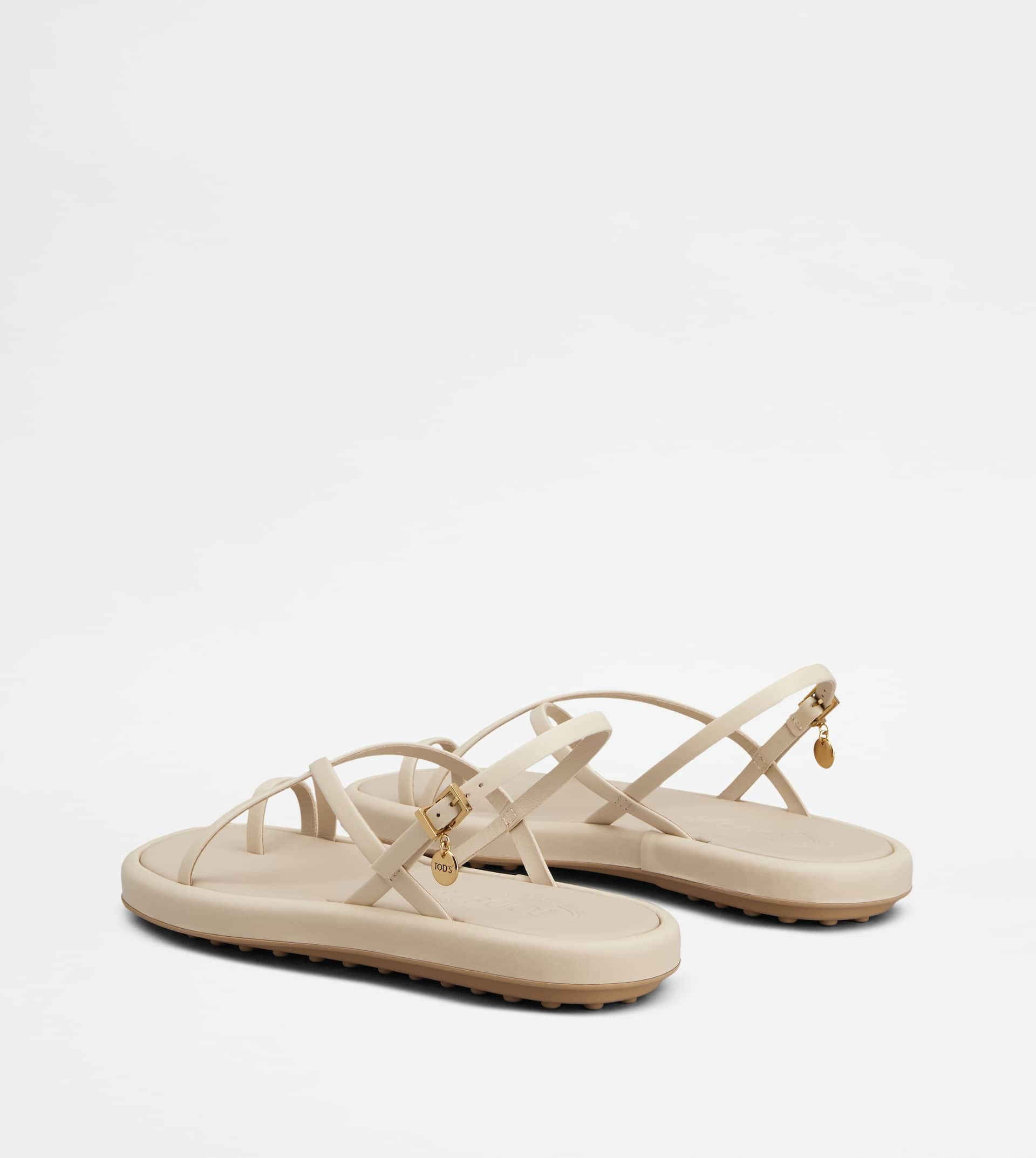 SANDALS IN LEATHER - OFF WHITE - 3