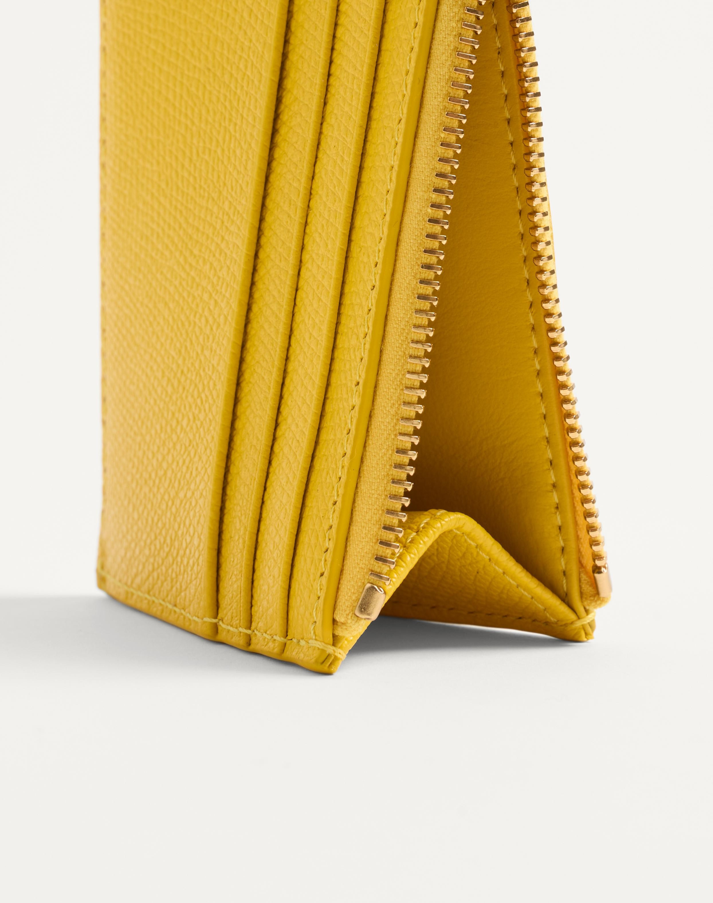 VLOGO SIGNATURE GRAINY CALFSKIN CARD HOLDER - 5