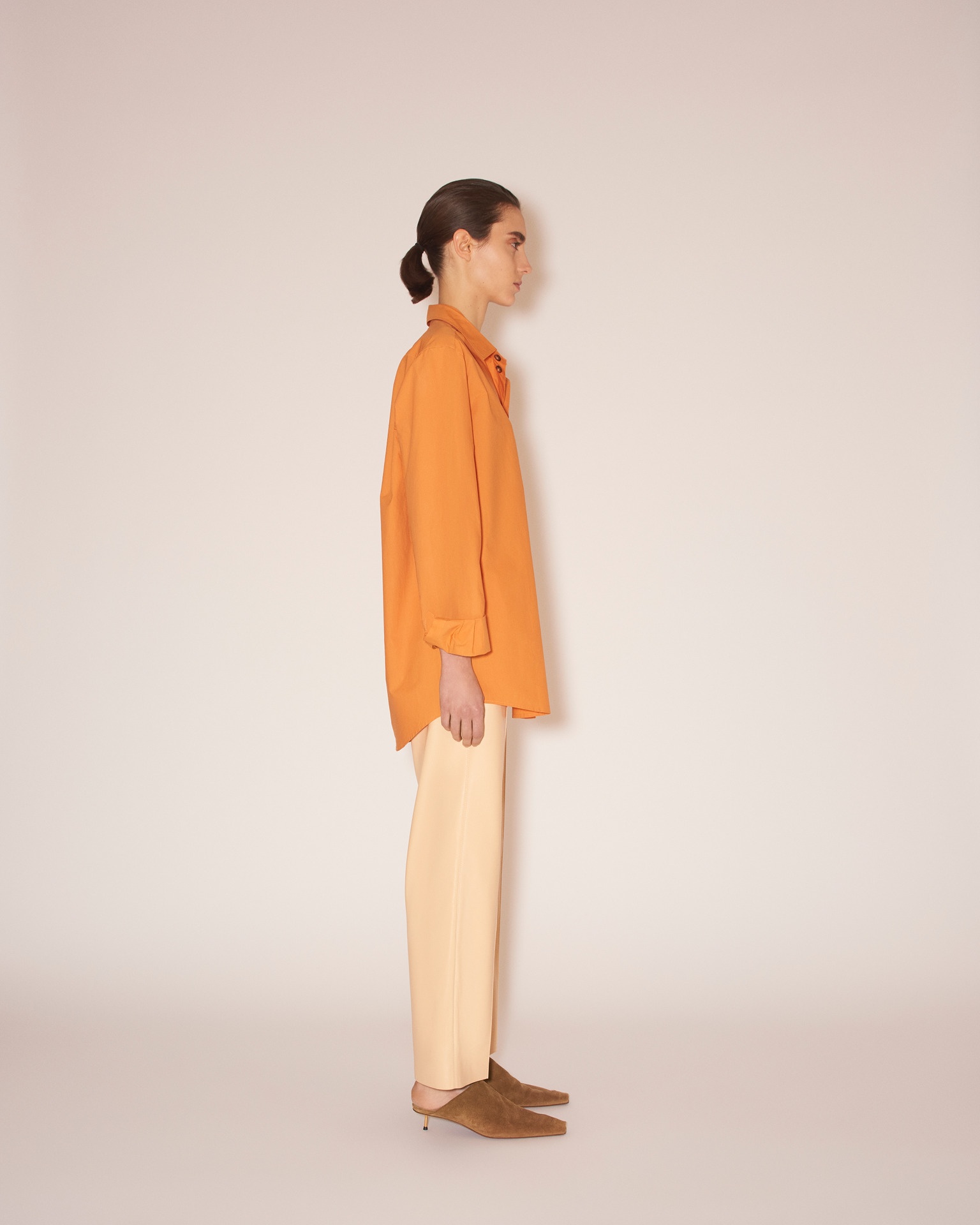 MYA - Light poplin classic shirt - Orange - 4