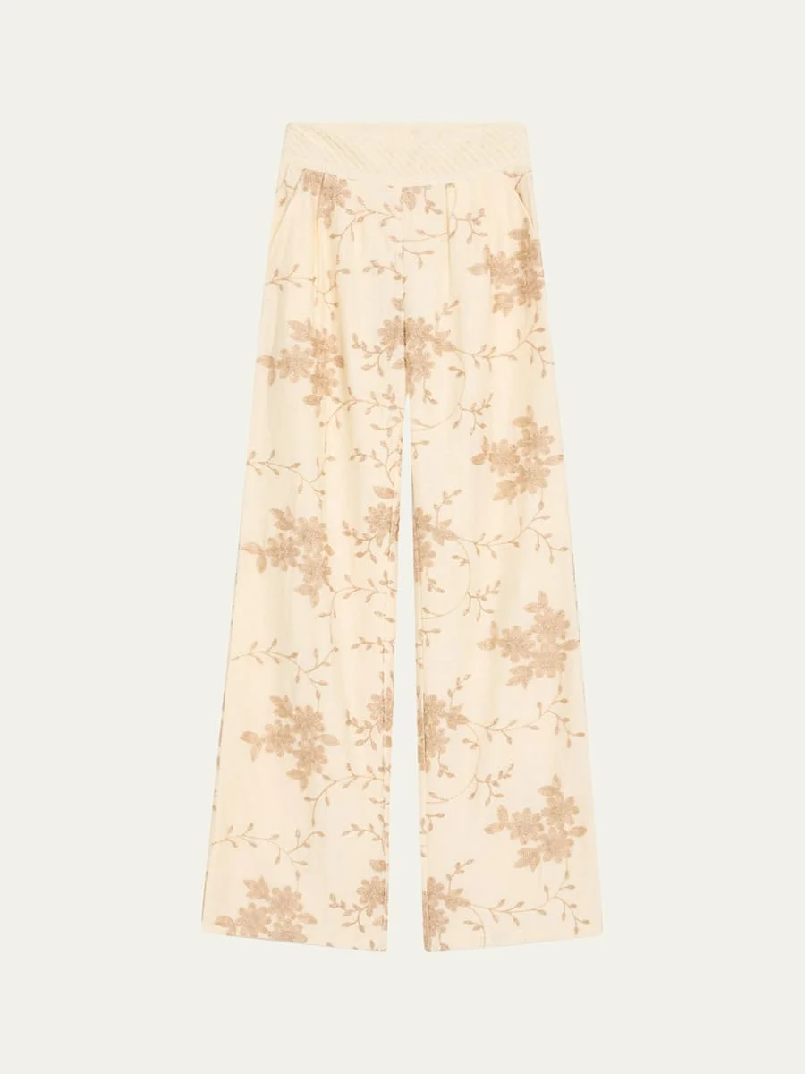 Heidi Beaded Wide-Leg Pants - 1