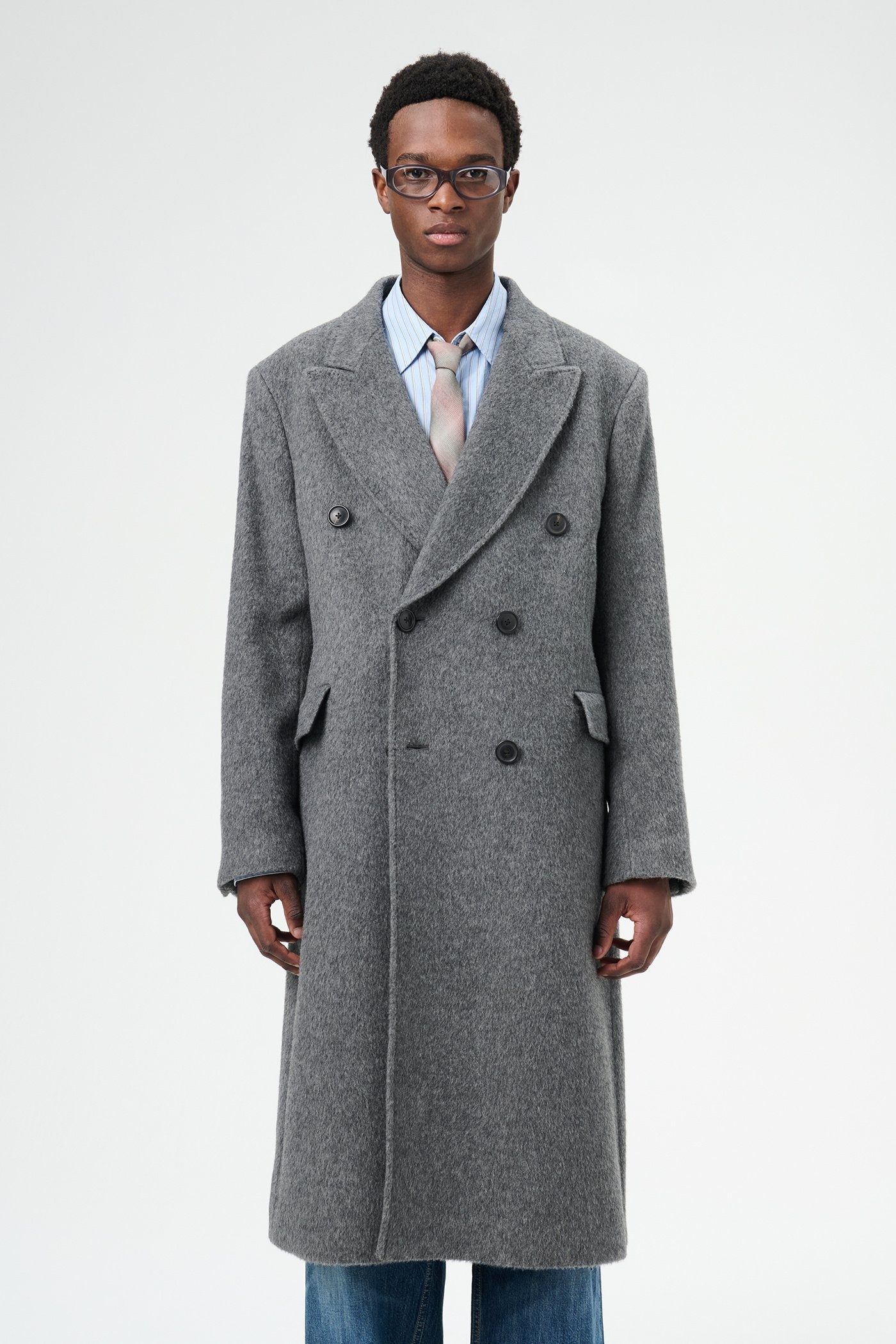 Whale Coat Island Grey Hairy Mohair - 7