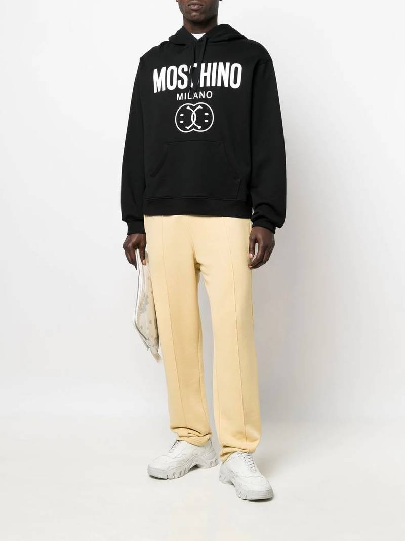 Moschino logo drawstring hoodie outlook