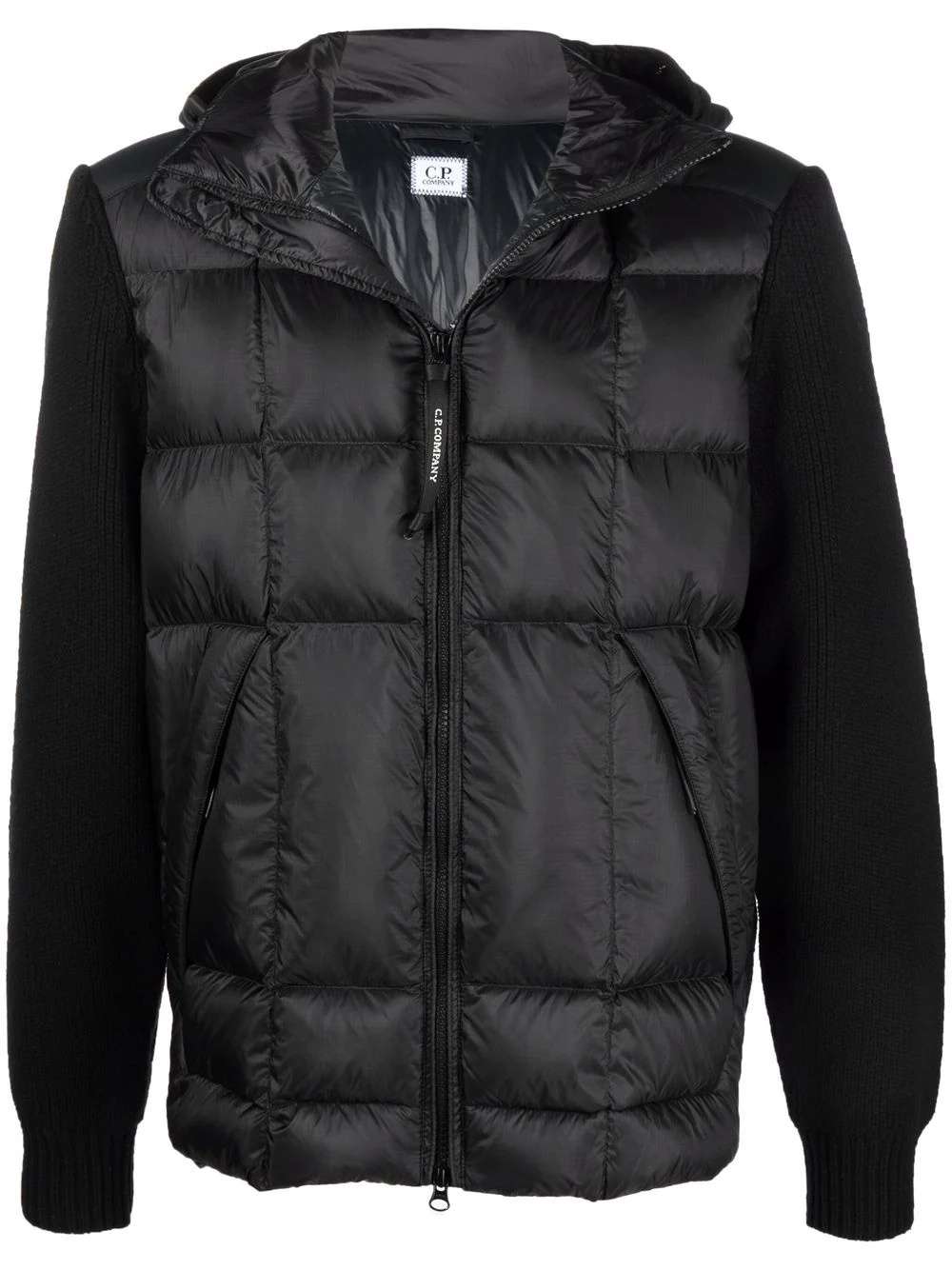 padded zip-up down jacket - 1