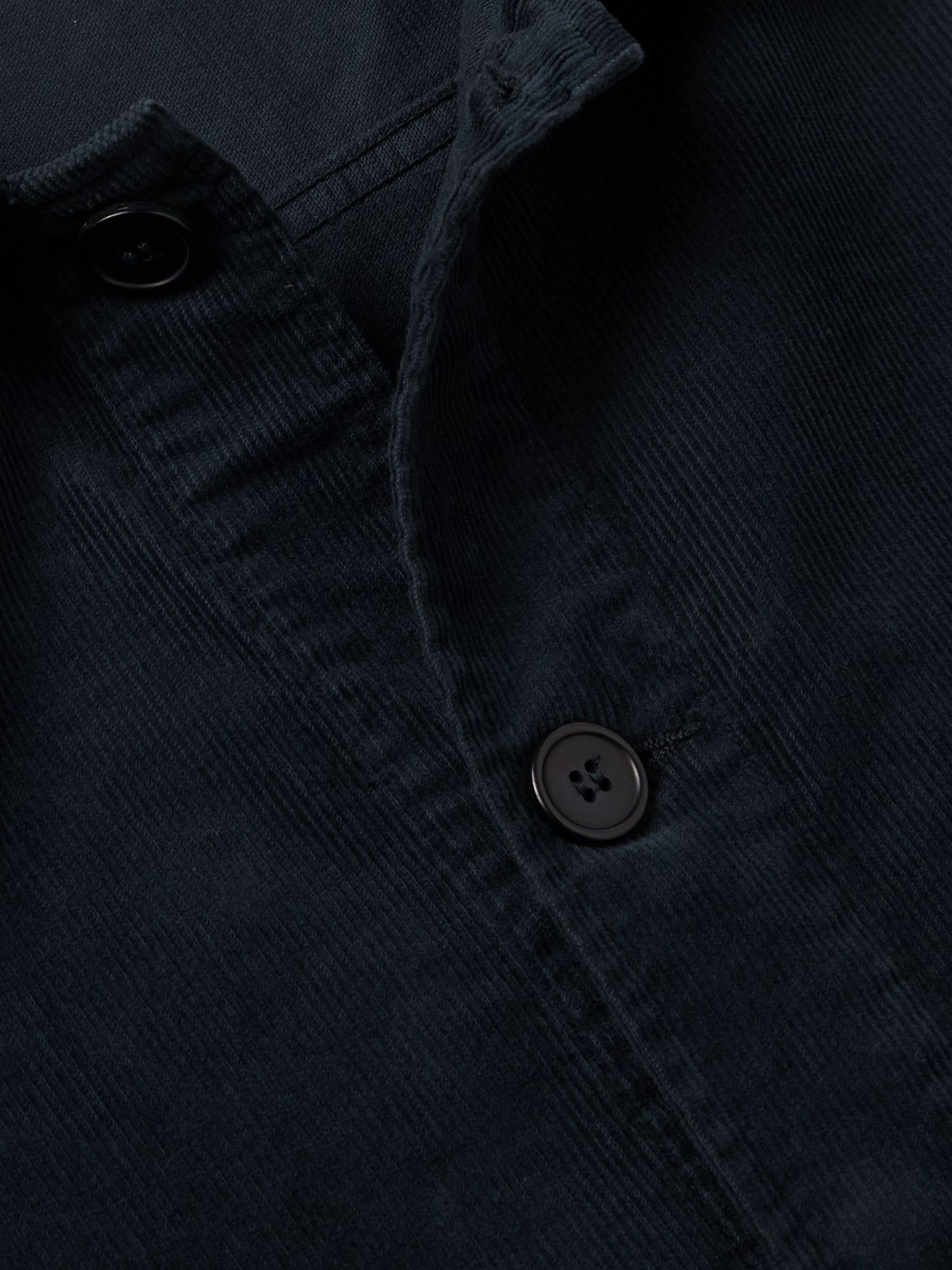 Ezel Garment-Dyed Cotton-Blend Corduroy Overshirt Navy - 4