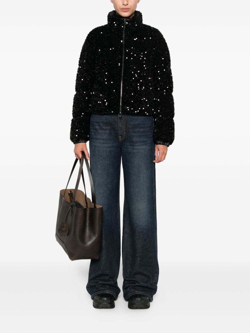 sequin-embellished zip-front jacket - 2