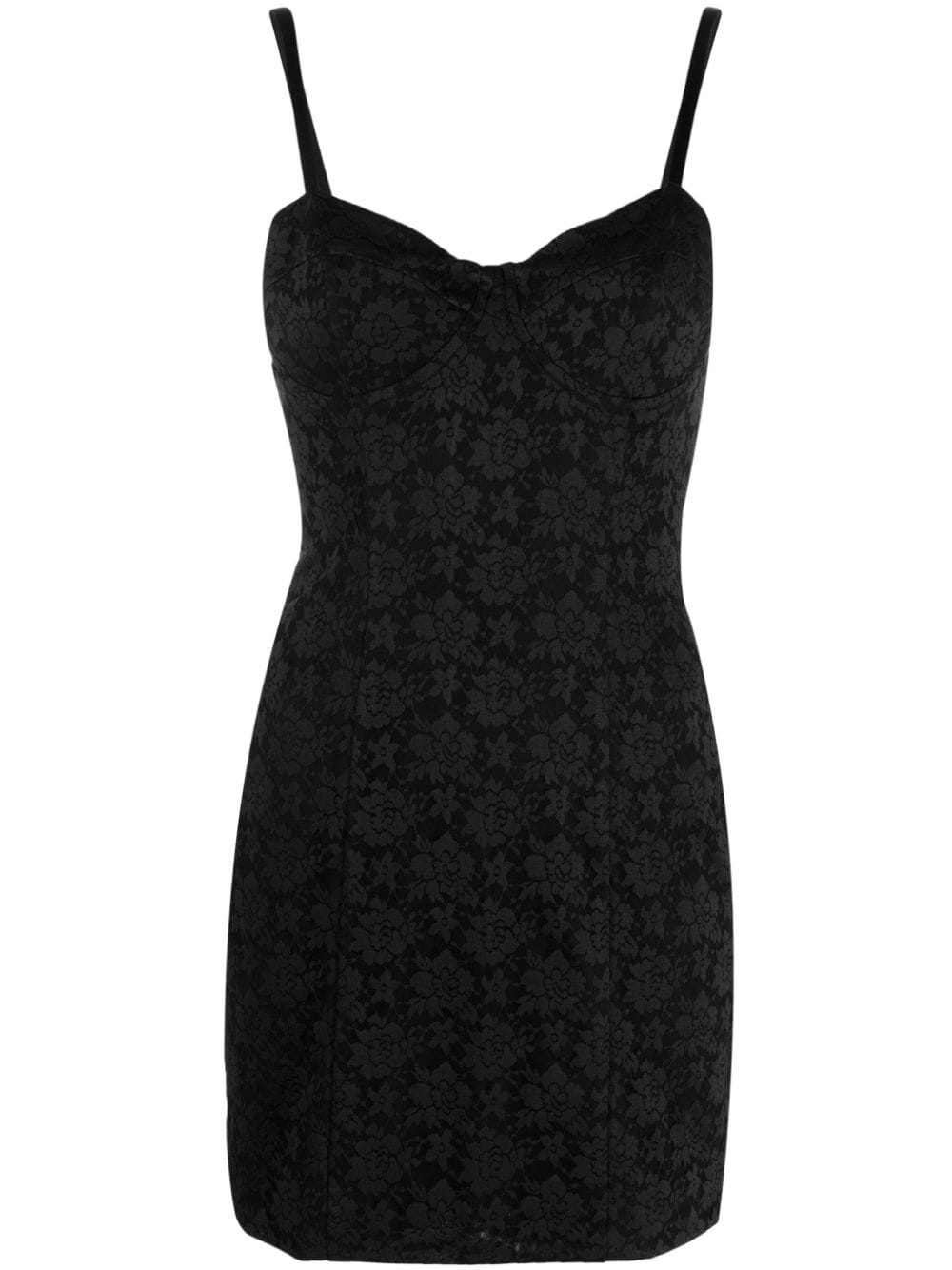 floral jacquard minidress - 1