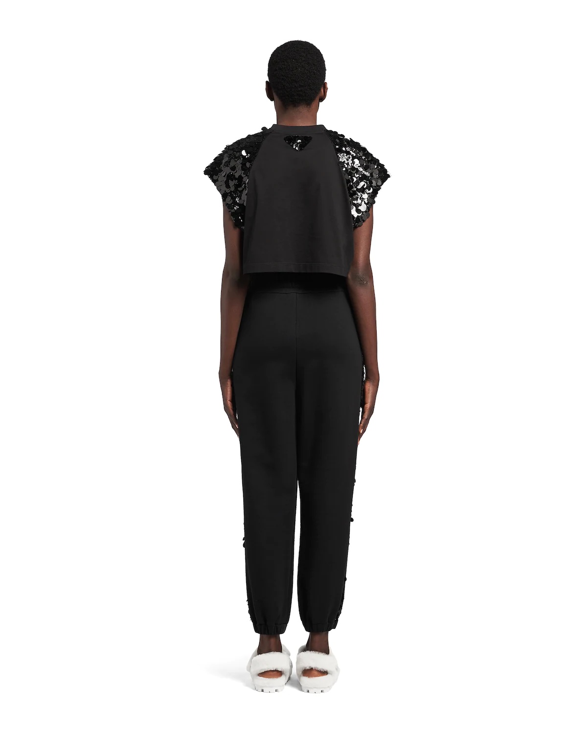 Sequined cotton fleece joggers - 4