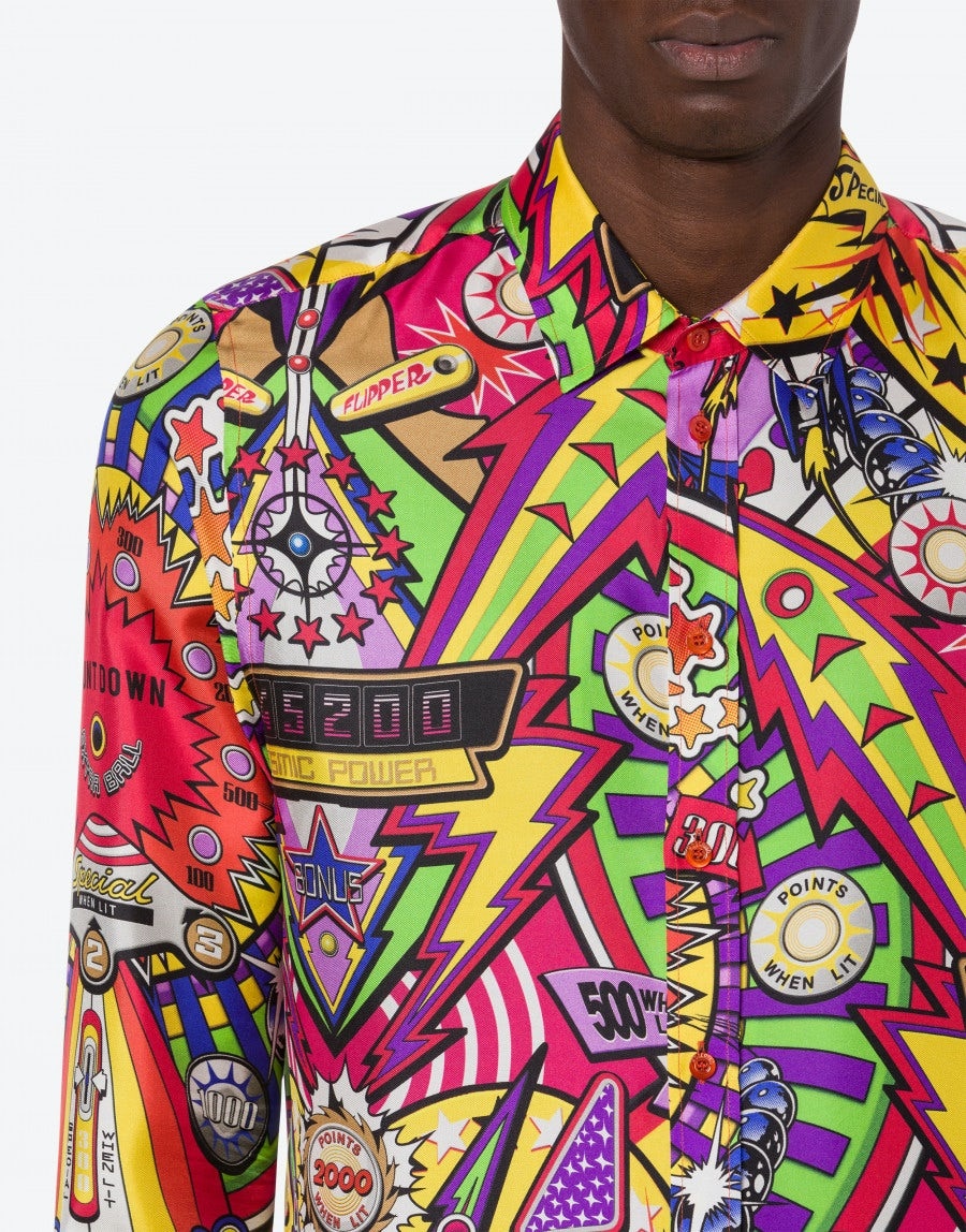 PINBALL PRINT POPLIN SHIRT - 4