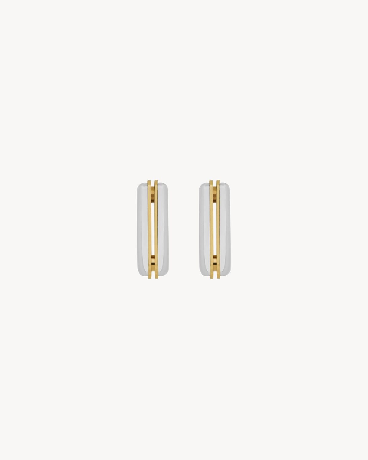 SPLIT SQUARE HOOP EARRINGS IN METAL - 2