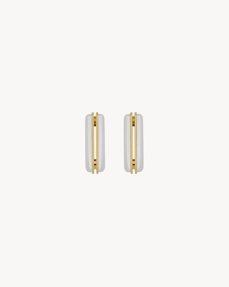 SAINT LAURENT SPLIT SQUARE HOOP EARRINGS IN METAL outlook