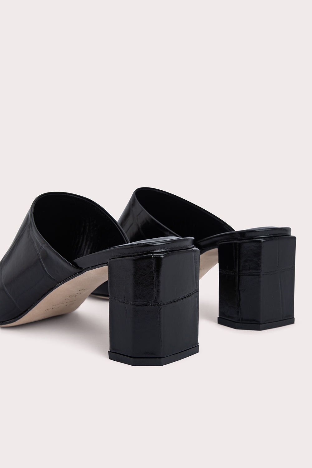 Katya Black Maxi Croco Embossed Leather - 6