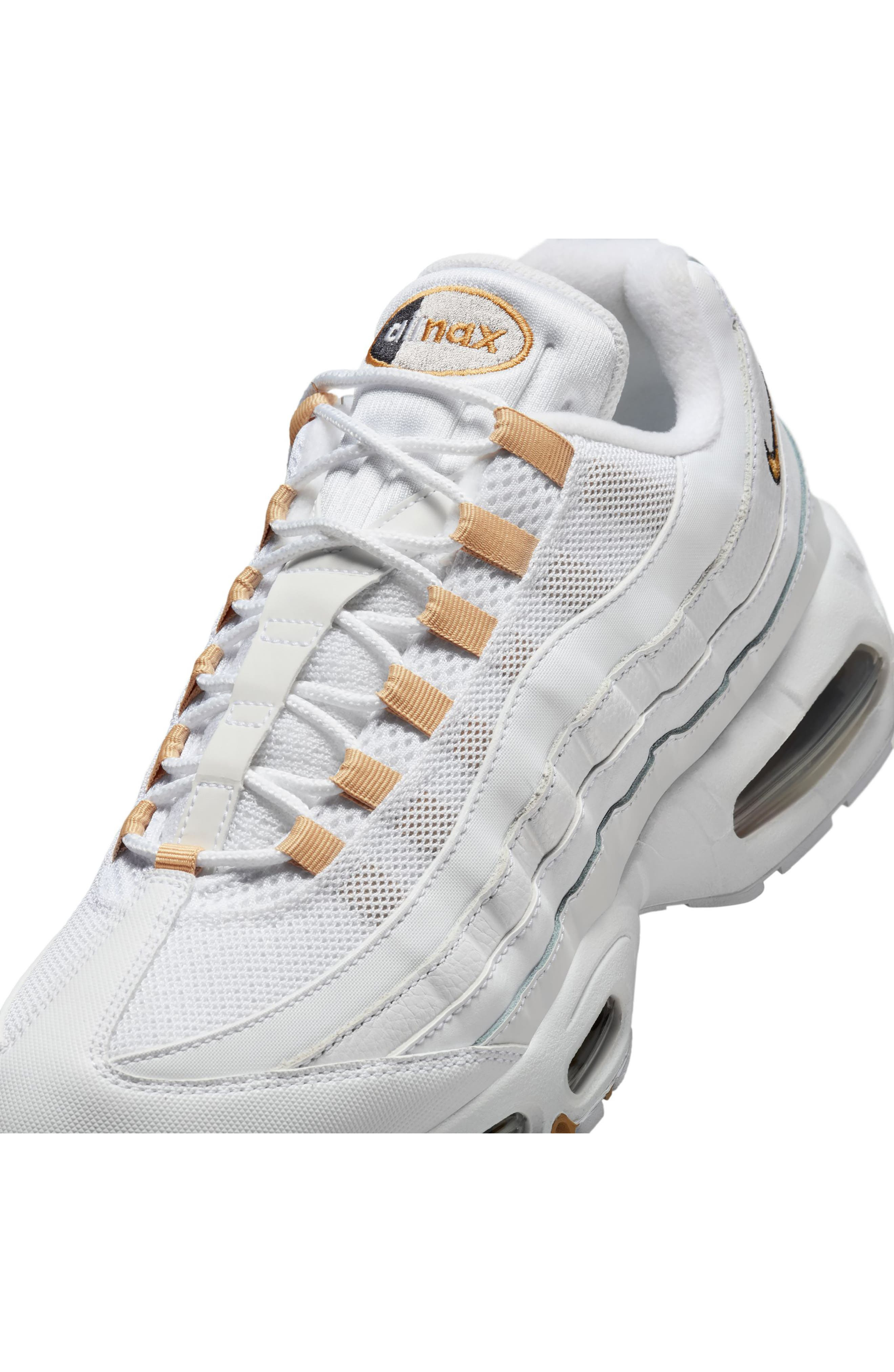 Nike Air Max 95 Sneaker in White/Gold/Black/Pearl Grey at Nordstrom - 7