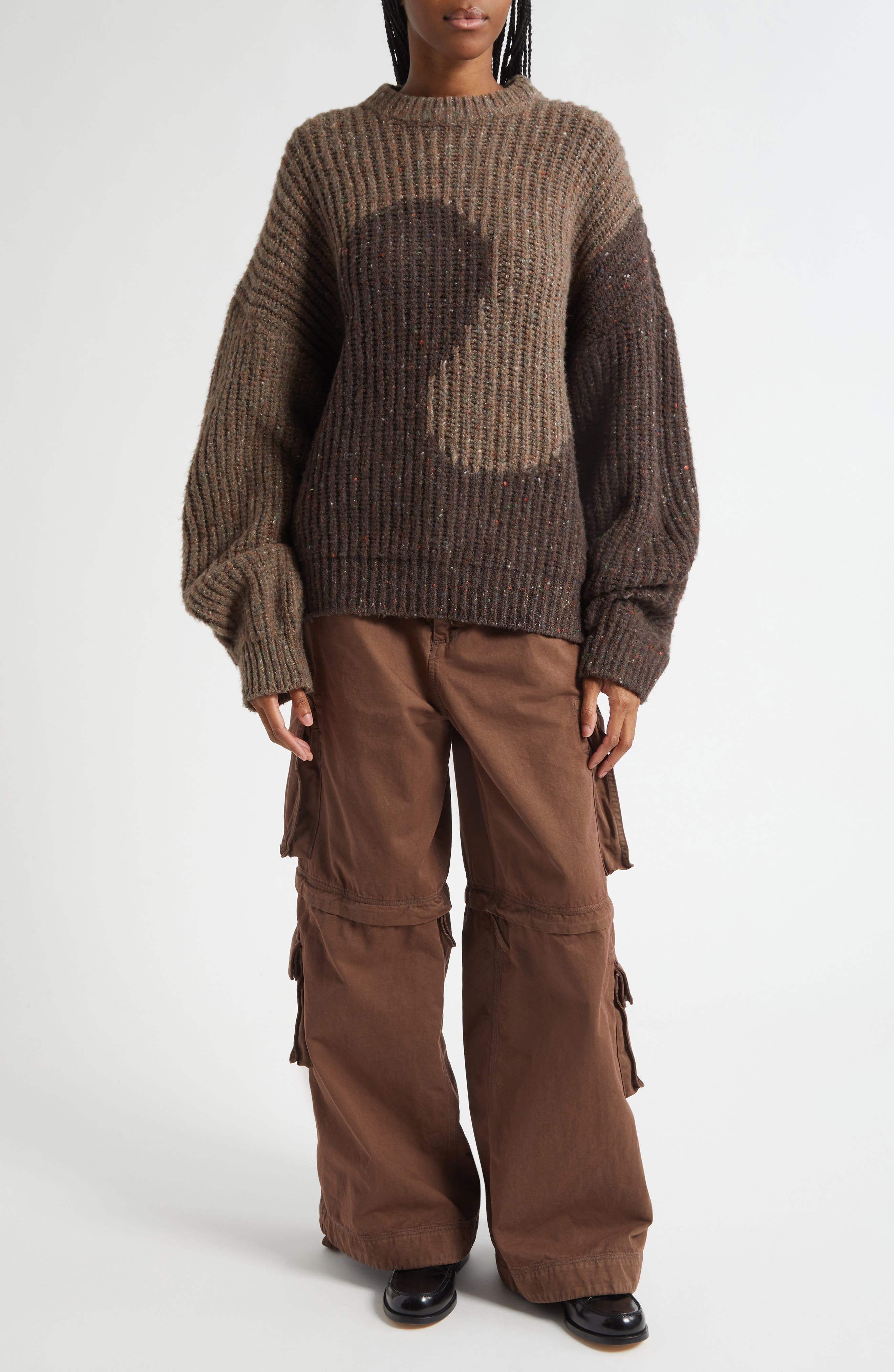 ERL Gender Inclusive Swirl Wool Blend Sweater in Brown at Nordstrom - 2