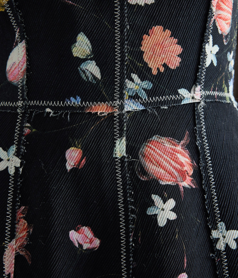 FLORAL PRINT TEXTURED TWILL SLEEVELESS MIDI DRESS 5