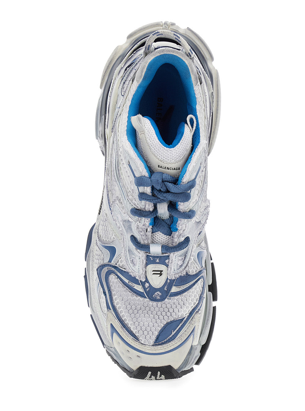 Balenciaga Men 'Runner 2.0' Light Blue Low Top Sneakers With Runner Logo In Tech Fabric Man - 4