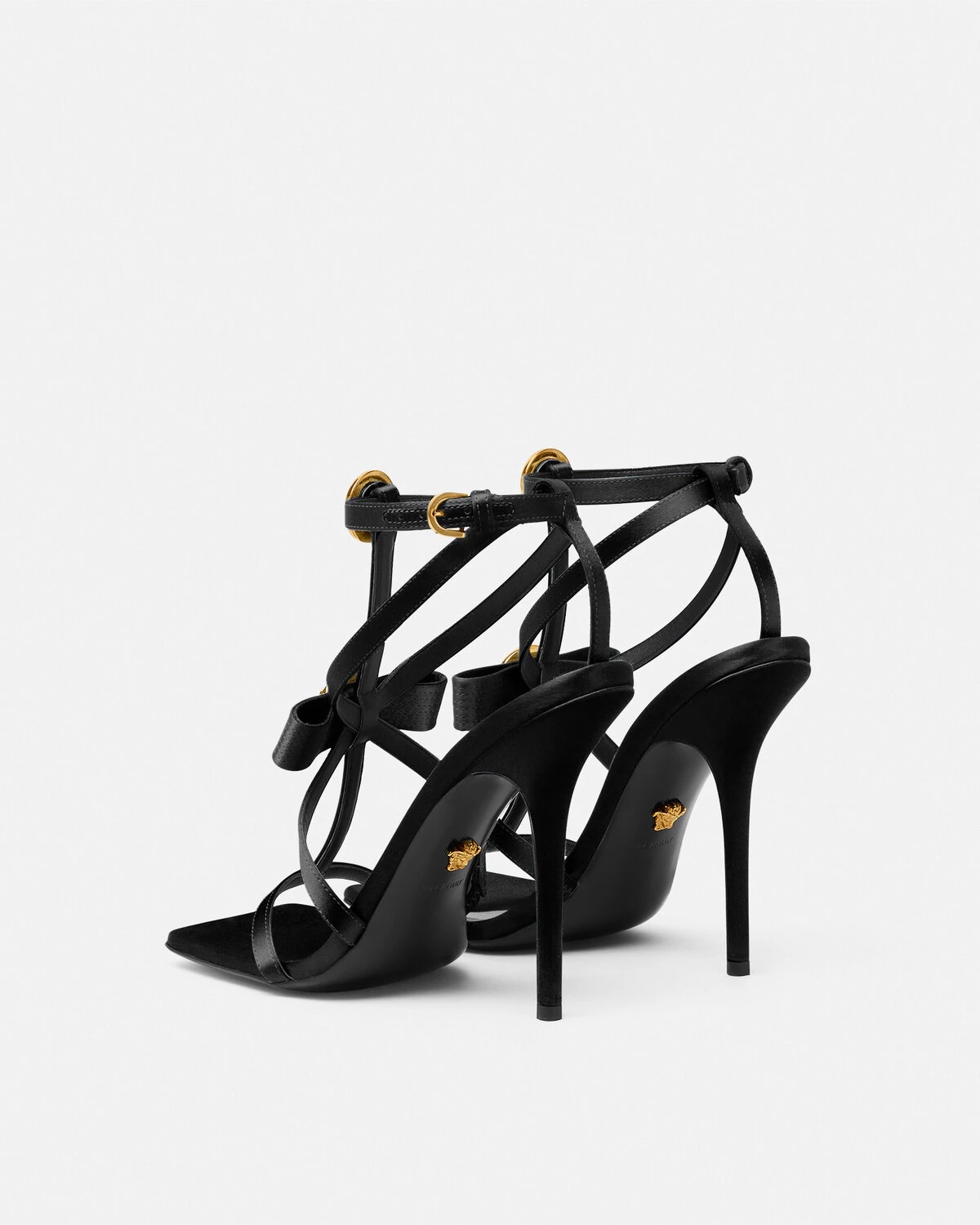 Gianni Ribbon Satin Cage Sandals 110 mm - 4