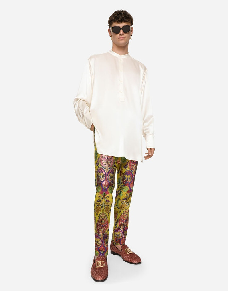 Floral lurex jacquard pants 5