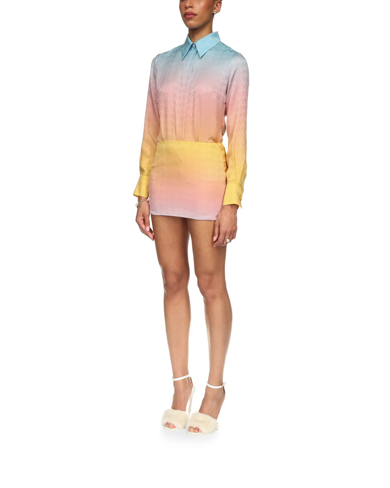 Ping Pong Gradient Silk Skirt | Casablanca Paris - 3