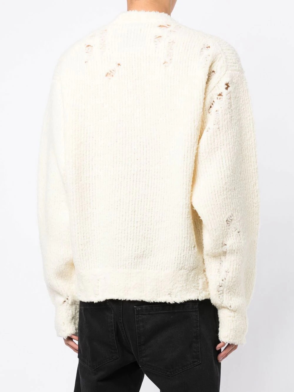 distressed wool-blend jumper - 4