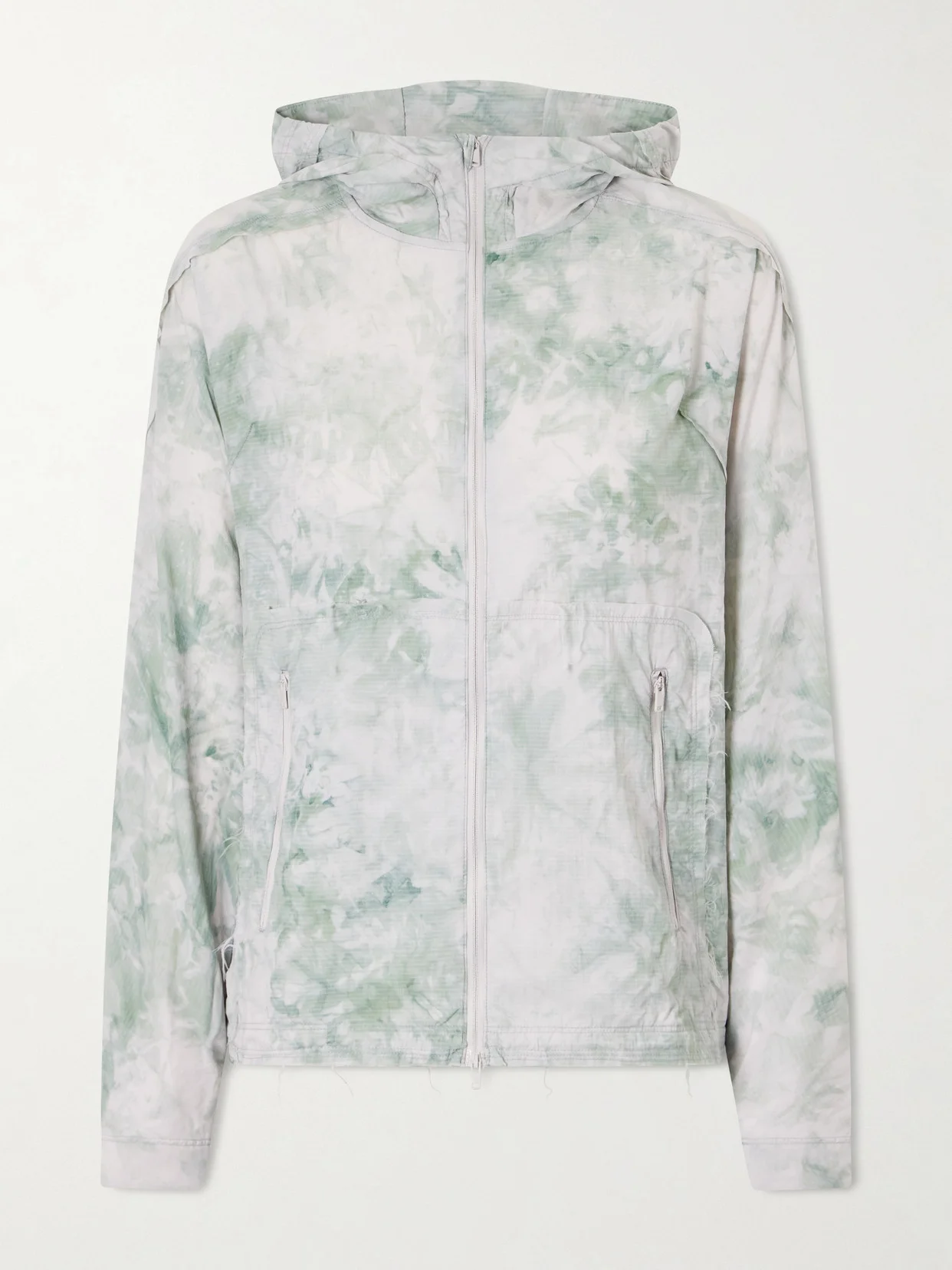 + Y-3 Printed Frayed Lightweight Hooded Jacket - 1