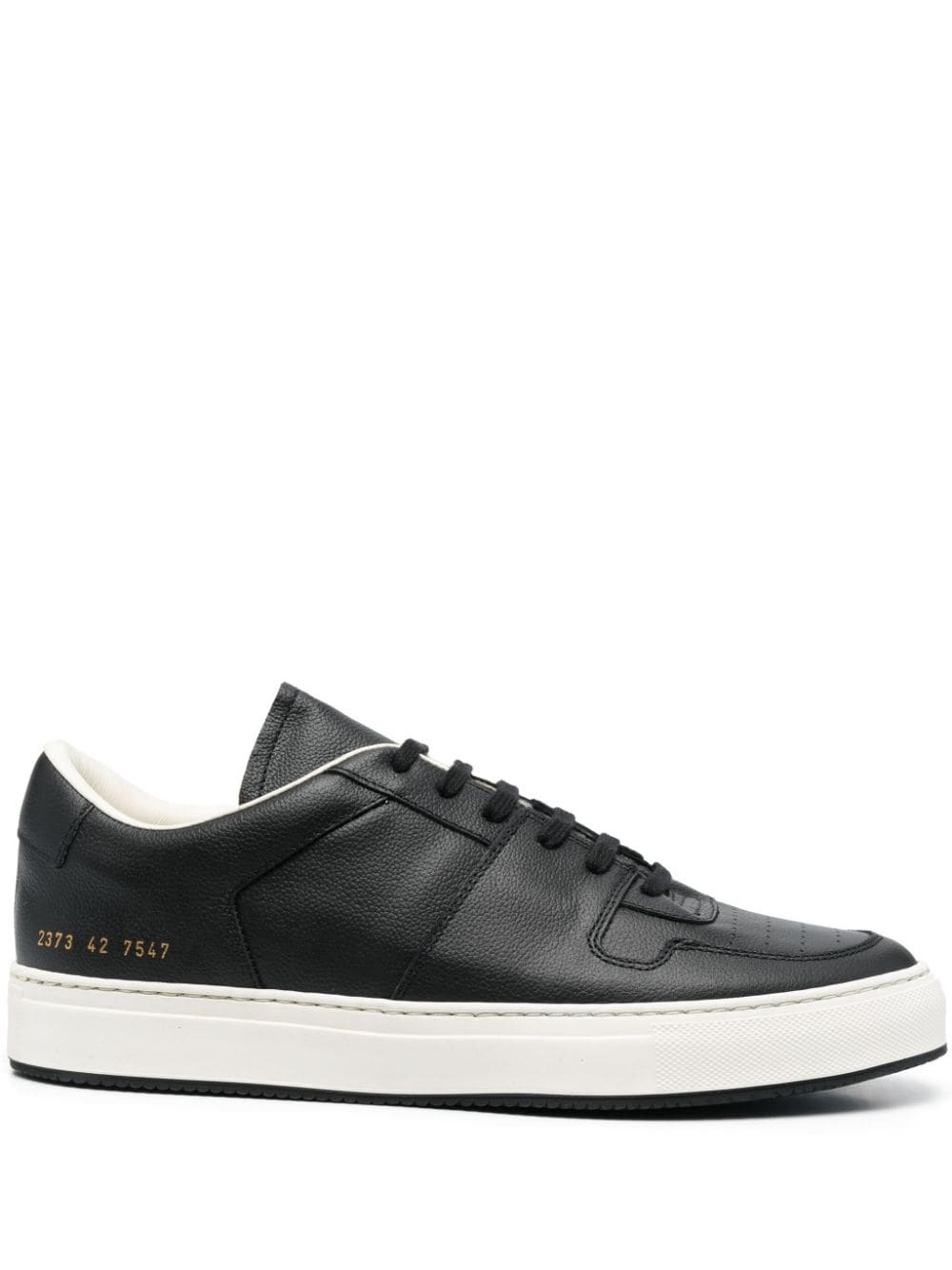 polished-finish lace-up sneakers - 1