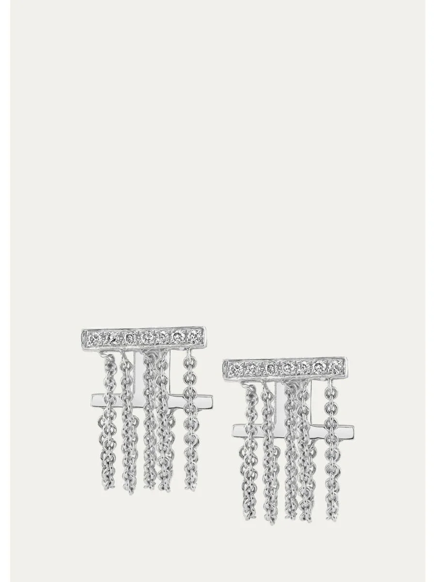 14K White Gold & 0.06 TCW Diamond Drop Earrings - 1