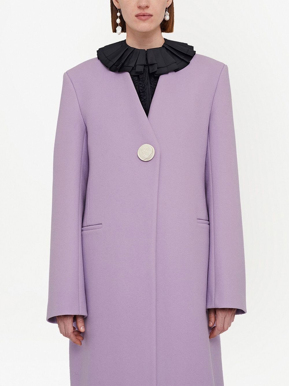 V-neck single-breasted coat - 5