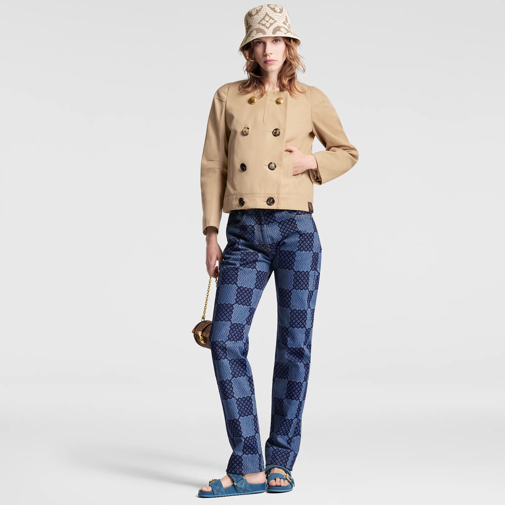 Double-Breasted Gabardine Jacket - 4