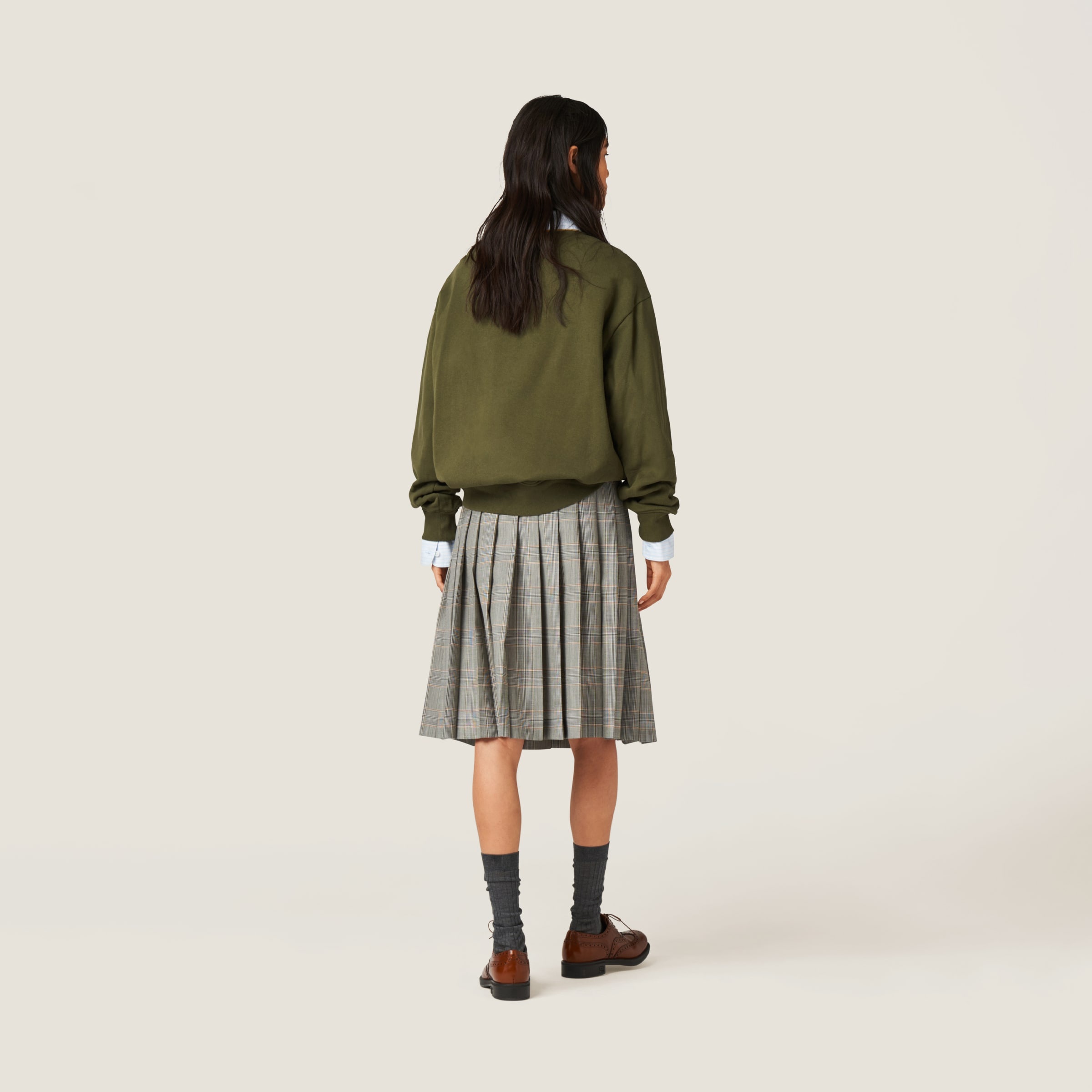 Cotton fleece sweatshirt with embroidered logo - 3