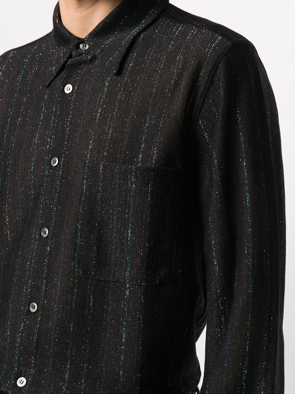 long sleeve metallic stripe shirt - 5