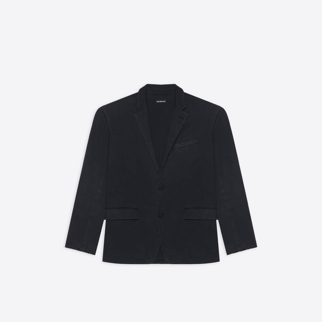 Oversize Worn-out Jacket in Black - 1