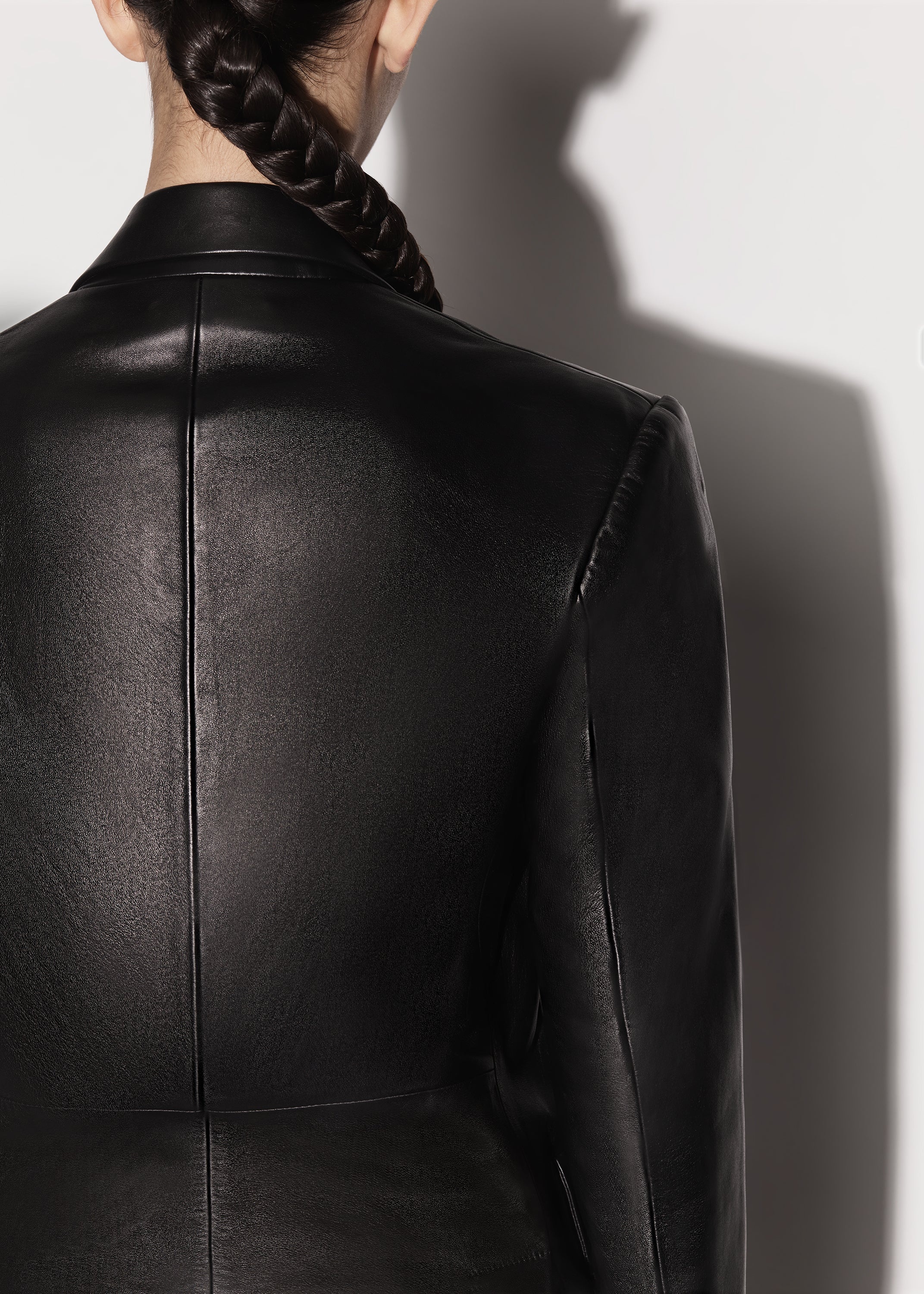LEATHER OVERSIZED BLAZER - 8