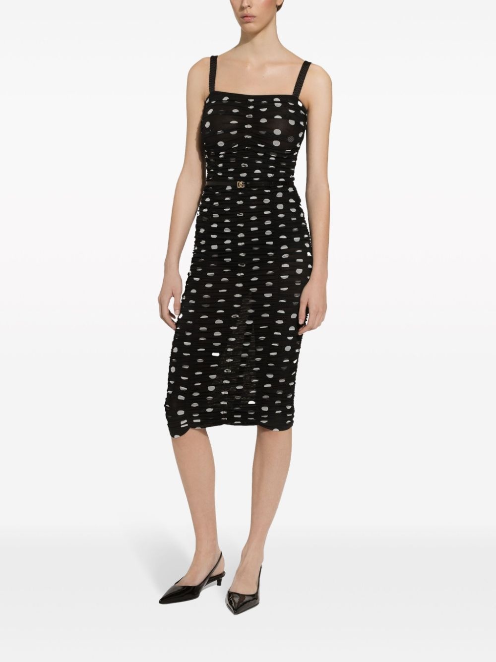 polka-dot tulle midi dress - 3