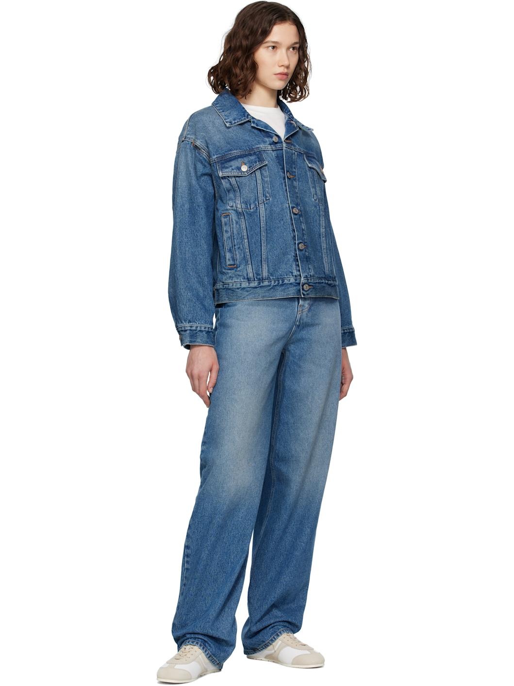 Blue Cutout Denim Jacket - 4