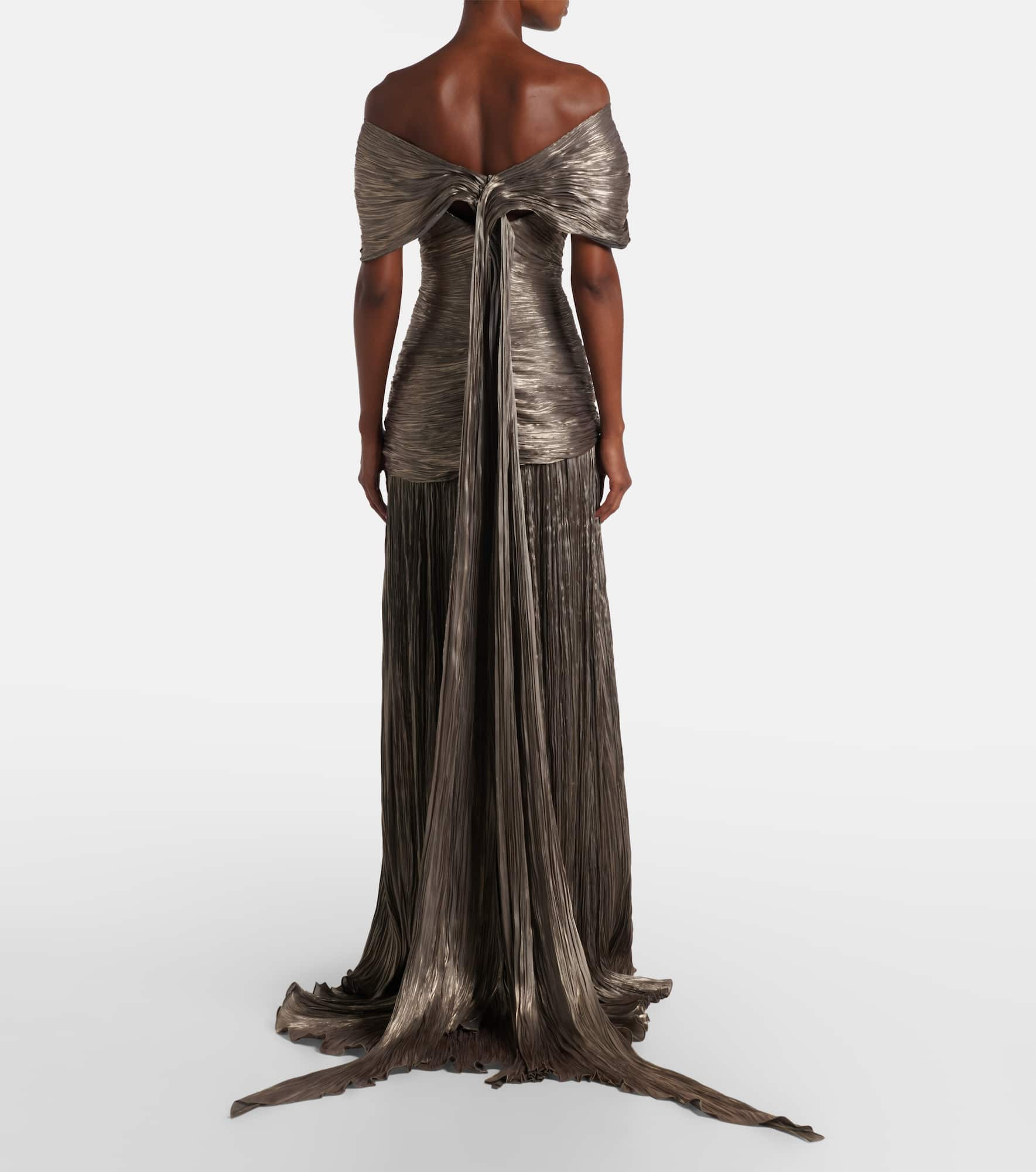 Ruched asymmetric gown - 3